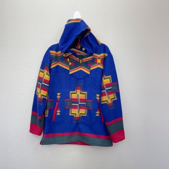 El Paso Saddle Blanket Co Aztec Southerwest Fleece Baja Sweatshirt Adult Small - Picture 1 of 6